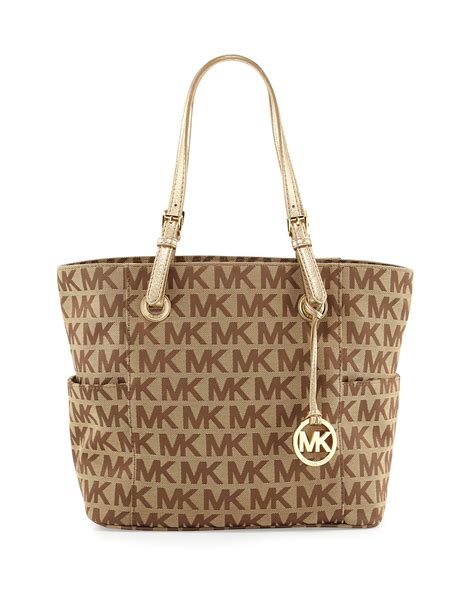 michael kors signature tote bag|michael kors large canvas tote.